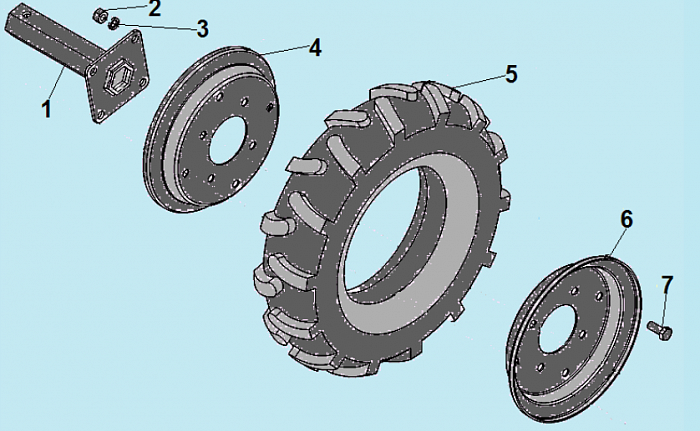 7 КОЛЕСА DC1193E МОТОБЛОК CHAMPION